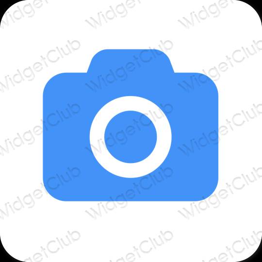 Estetické Modrá Camera ikony aplikácií