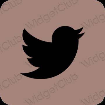 审美的 棕色的 Twitter 应用程序图标