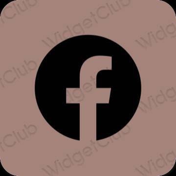 Estetické hnedá Facebook ikony aplikácií