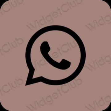 Esztétika barna WhatsApp alkalmazás ikonok