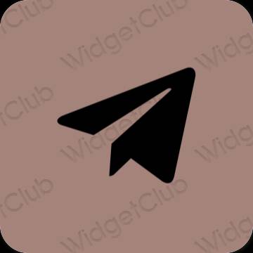 Estetyka brązowy Telegram ikony aplikacji