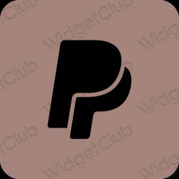 Æstetisk Brun Paypal app ikoner
