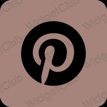 Estetis cokelat Pinterest ikon aplikasi