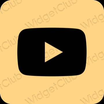 미적인 갈색 Youtube 앱 아이콘