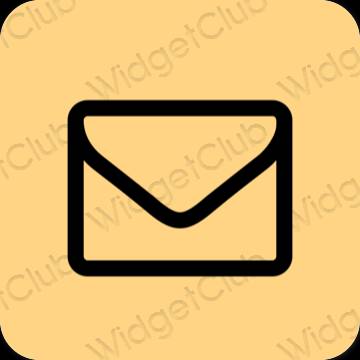 Estetis cokelat Mail ikon aplikasi