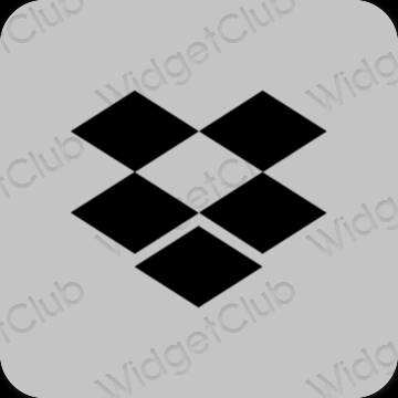 Esthétique grise Dropbox icônes d'application