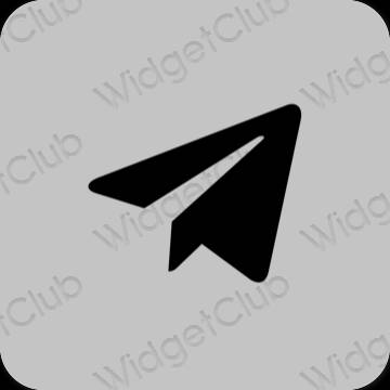 Estetyka szary Telegram ikony aplikacji