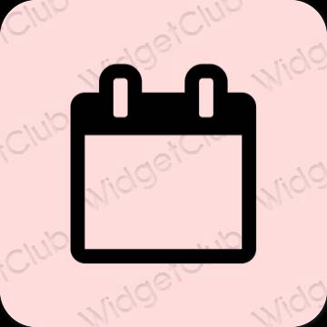 Esztétika pasztell rózsaszín Calendar alkalmazás ikonok