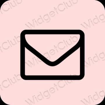 Estetinis pastelinė rožinė Mail programėlių piktogramos