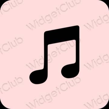 Естетичен пастелно розово Music икони на приложения