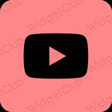Estetinis rožinis Youtube programėlių piktogramos