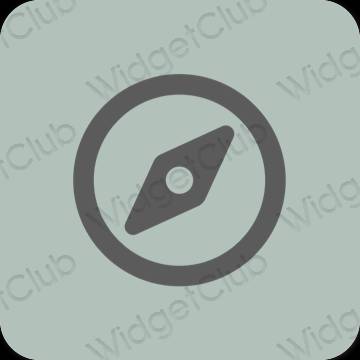 Aesthetic green Safari app icons