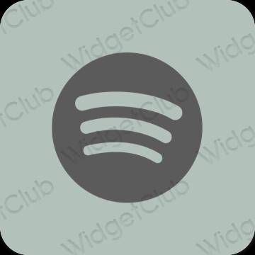 Естетски зелена Spotify иконе апликација