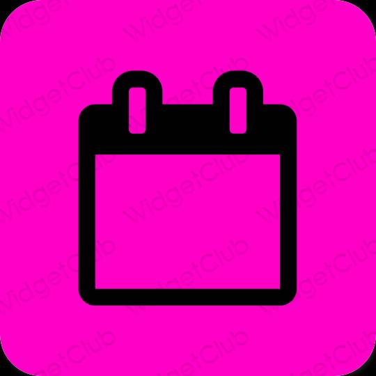 Esteetiline neoon roosa Calendar rakenduste ikoonid