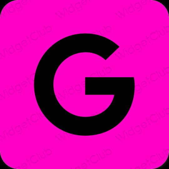 эстетический неоновый розовый Google значки приложений