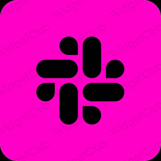 Estetisk neon rosa Slack app ikoner