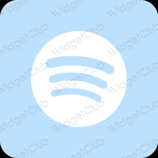 Estetické pastelovo modrá Spotify ikony aplikácií