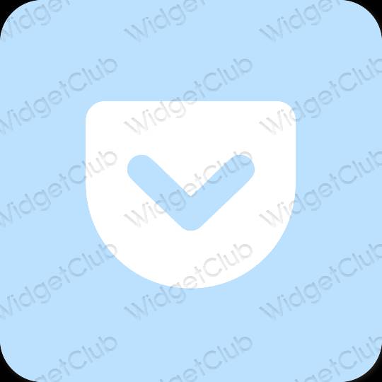 Esztétika pasztell kék Pocket alkalmazás ikonok