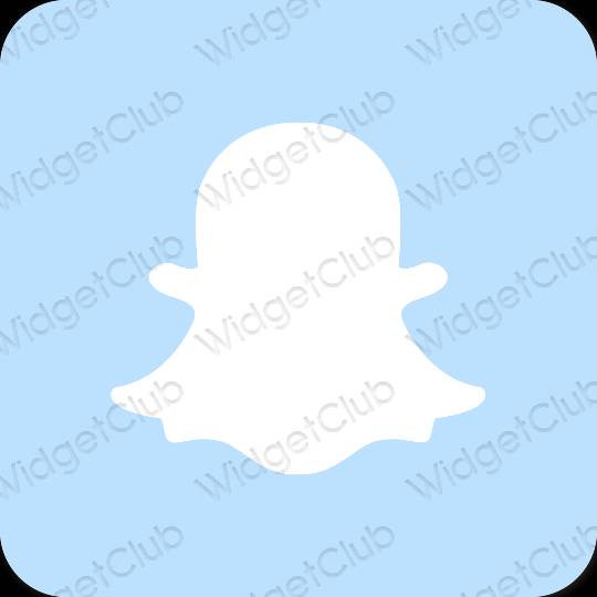 Estético azul pastel snapchat iconos de aplicaciones
