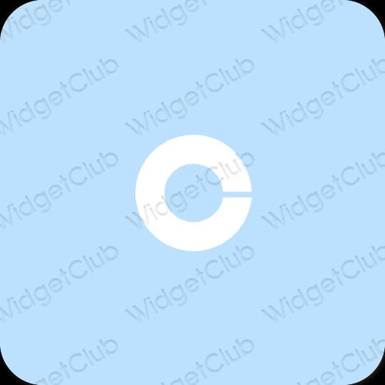Естетичен пастелно синьо Coinbase икони на приложения