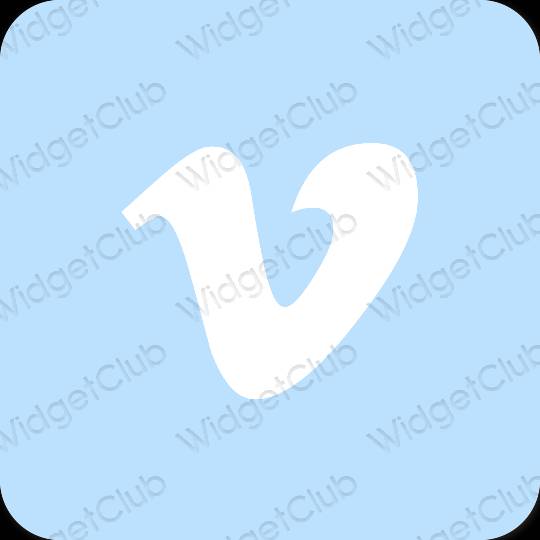 Estético azul pastel Vimeo iconos de aplicaciones