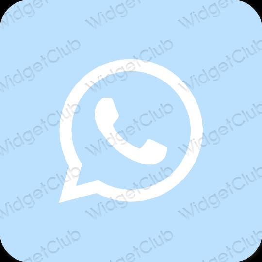 Esteetiline pastelne sinine WhatsApp rakenduste ikoonid