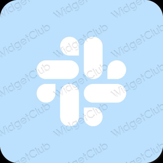 Estetické pastelovo modrá Slack ikony aplikácií