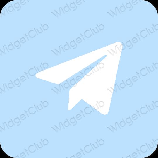 Estetické pastelovo modrá Telegram ikony aplikácií