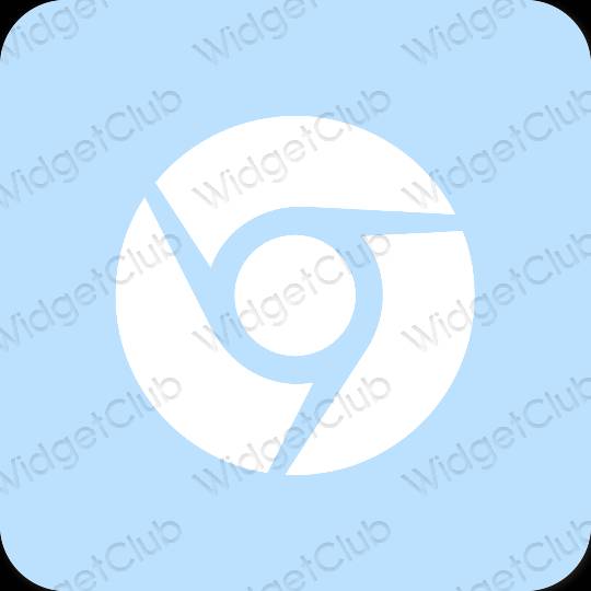 Esztétika pasztell kék Chrome alkalmazás ikonok