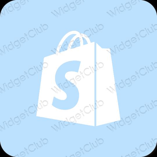 Estetik biru pastel Shopify ikon aplikasi