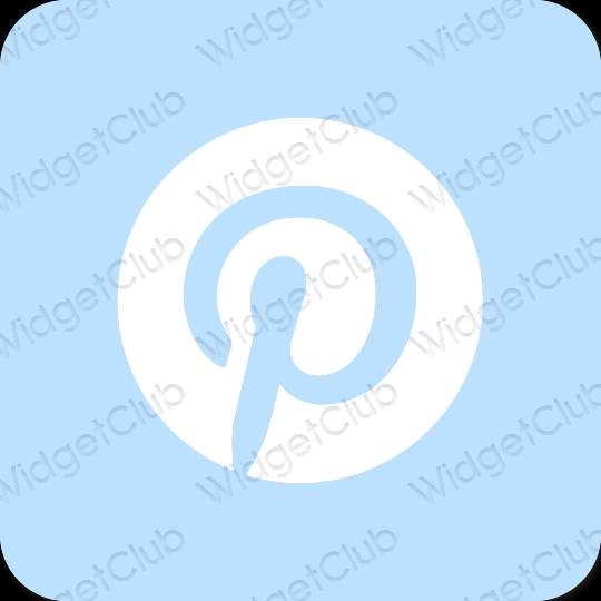 Estético azul pastel Pinterest ícones de aplicativos