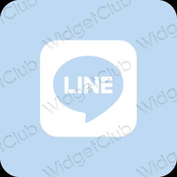 Ästhetisch pastellblau LINE App-Symbole
