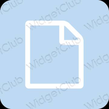 אֶסתֵטִי כחול פסטל Notes סמלי אפליקציה