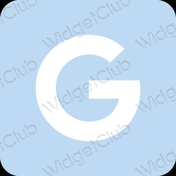 Estetski pastelno plava Google ikone aplikacija