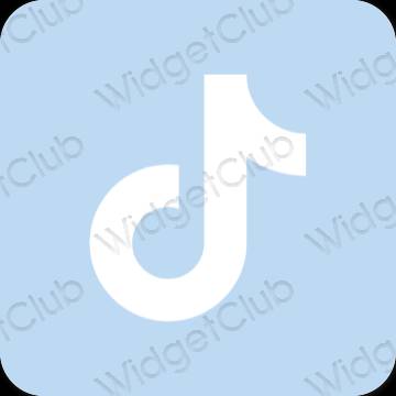 Estetsko pastelno modra TikTok ikone aplikacij