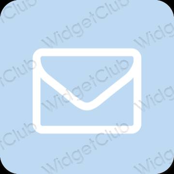 Estetik biru pastel Mail ikon aplikasi