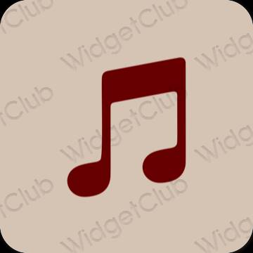 эстетический бежевый Apple Music значки приложений