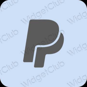 Αισθητικός παστέλ μπλε Paypal εικονίδια εφαρμογών