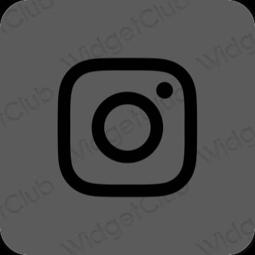 Esthétique grise Instagram icônes d'application