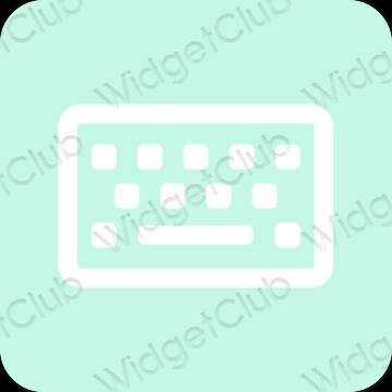 Estetisk pastellblå Simeji app ikoner