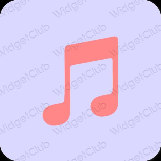 Estetsko vijolična Apple Music ikone aplikacij