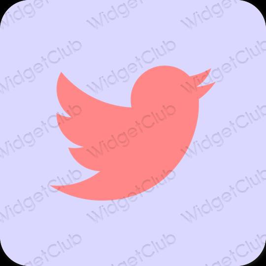 Estetis ungu Twitter ikon aplikasi