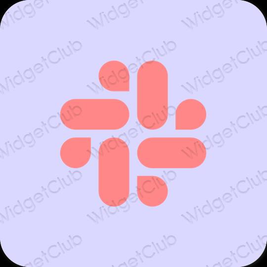Estetis ungu Slack ikon aplikasi