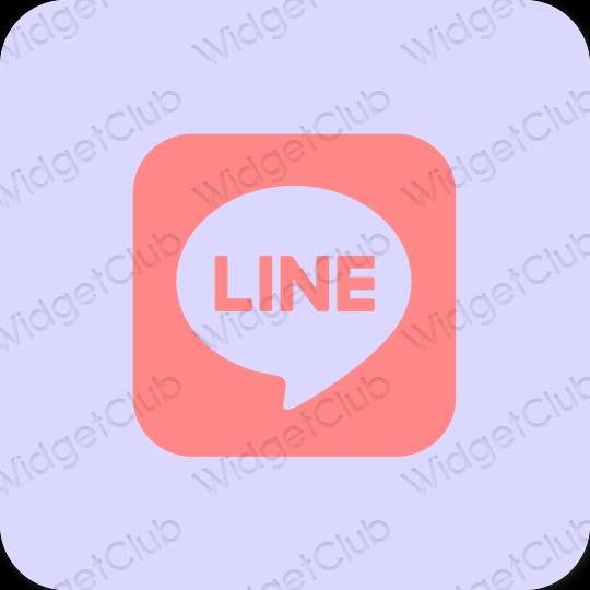 Estetsko vijolična LINE ikone aplikacij