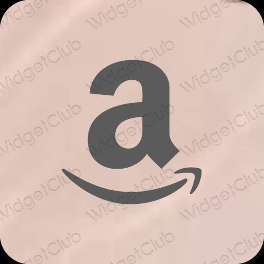 Estético bege Amazon ícones de aplicativos