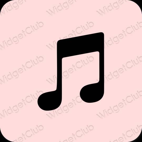 Estetsko pastelno roza Music ikone aplikacij