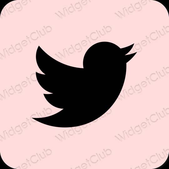 Estetico rosa pastello Twitter icone dell'app