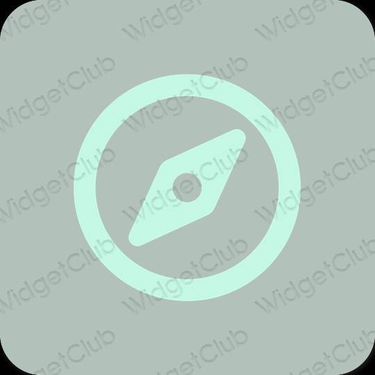 Estetico verde Safari icone dell'app