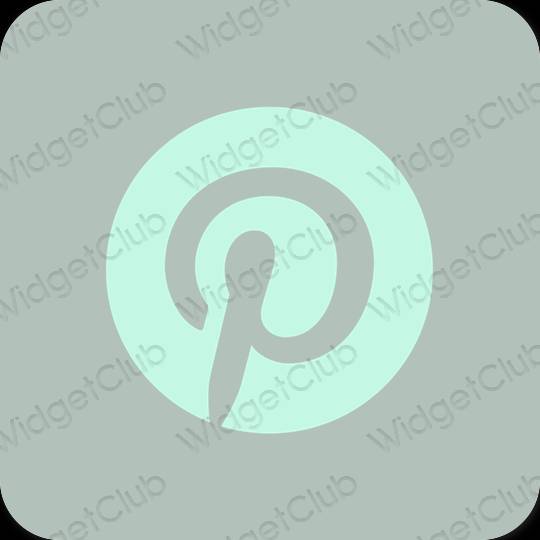 Estetik hijau Pinterest ikon aplikasi