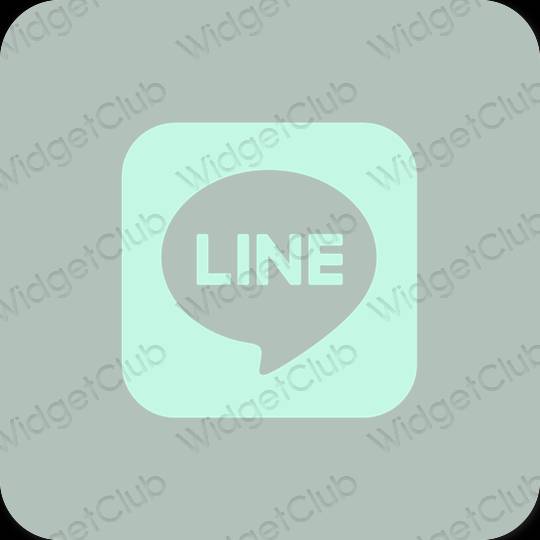 Aesthetic green LINE app icons